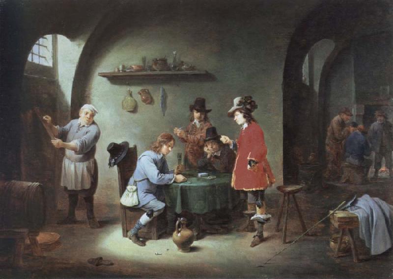 David Teniers gambling scene at an lnn oil painting picture
